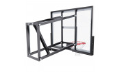 Баскетбольный щит DFC со съёмным регулятором высоты, стекло 6 мм, 120 х 80 см