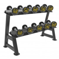 Комплект полиуретановых гантелей 27,5-37,5кг (5 пар) со стойкой